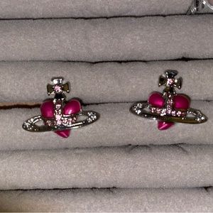 VW INSPIRED PINK HEART ORB EARINGS